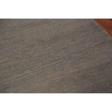 Modern Gray Gabbeh Runner Rug Hand-Knotted Wool Carpet - 3'5" x 9'10"