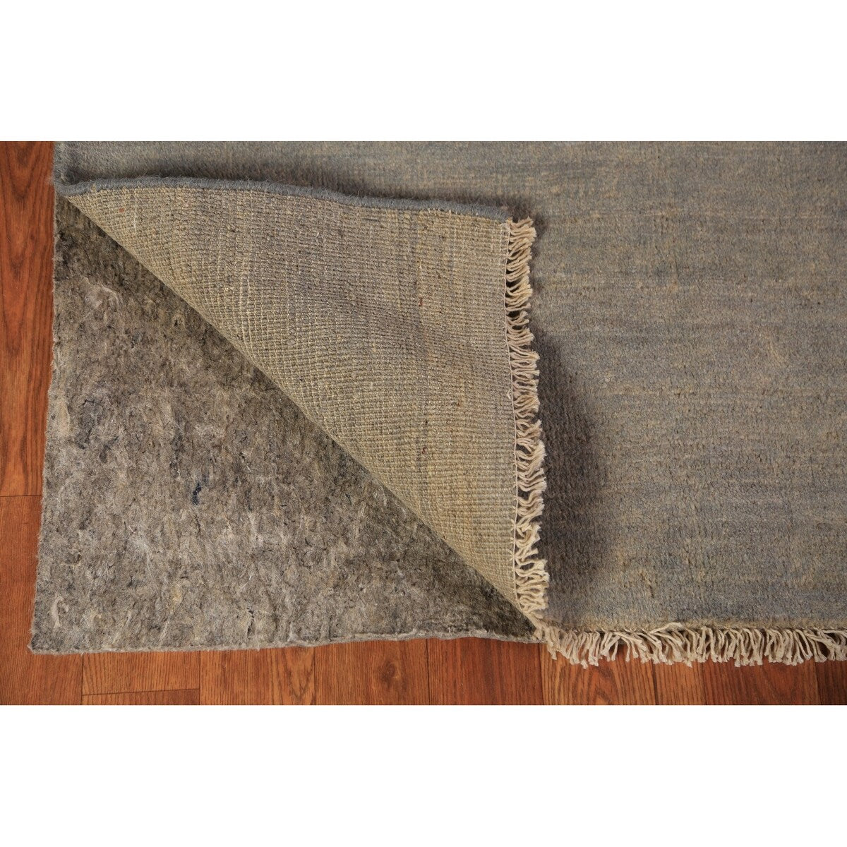 Modern Gray Gabbeh Runner Rug Hand-Knotted Wool Carpet - 3'5" x 9'10"