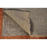 Modern Gray Gabbeh Runner Rug Hand-Knotted Wool Carpet - 3'5" x 9'10"
