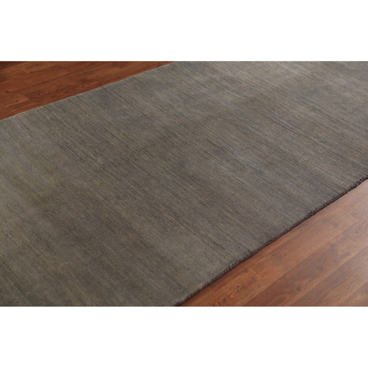 Modern Gray Gabbeh Runner Rug Hand-Knotted Wool Carpet - 3'5" x 9'10"
