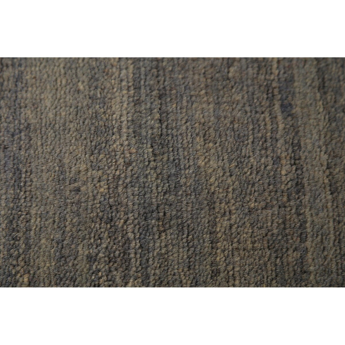 Modern Gray Gabbeh Runner Rug Hand-Knotted Wool Carpet - 3'5" x 9'10"