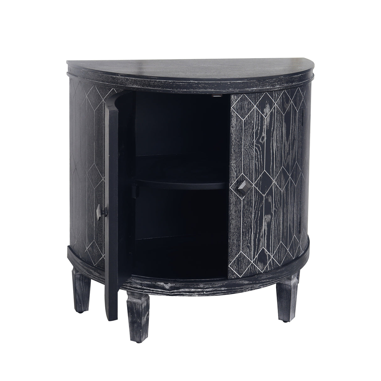 Modern Half-moon 2 Door Wooden Cabinet