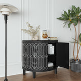 Modern Half-moon 2 Door Wooden Cabinet