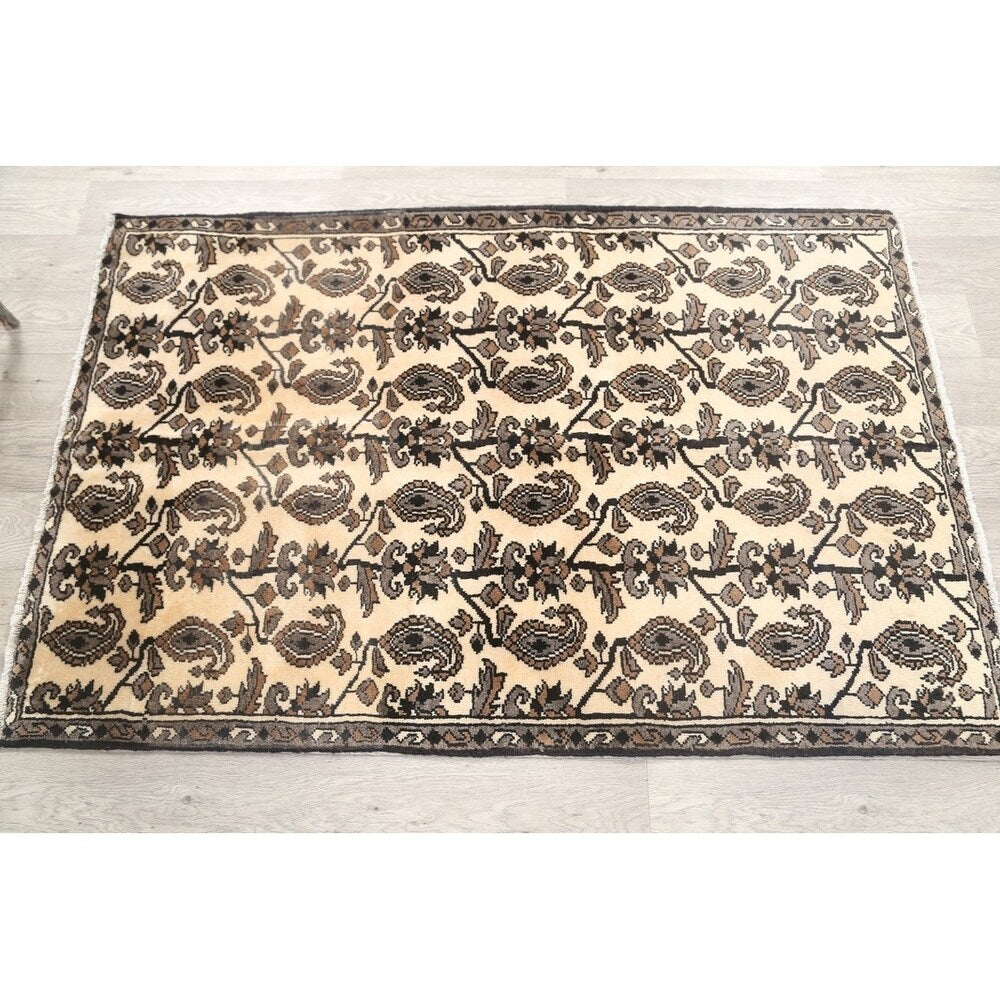 Modern Hand Made Wool Tradtional Gabbeh Persian Area Rug - 5'2" x 3'6" - 5'2" x 3'6"