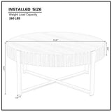 Modern Handcraft Drum Coffee Table 31.5 inch Round Coffee Table for Living Room,Small Coffee Table with Sturdy Pedestal