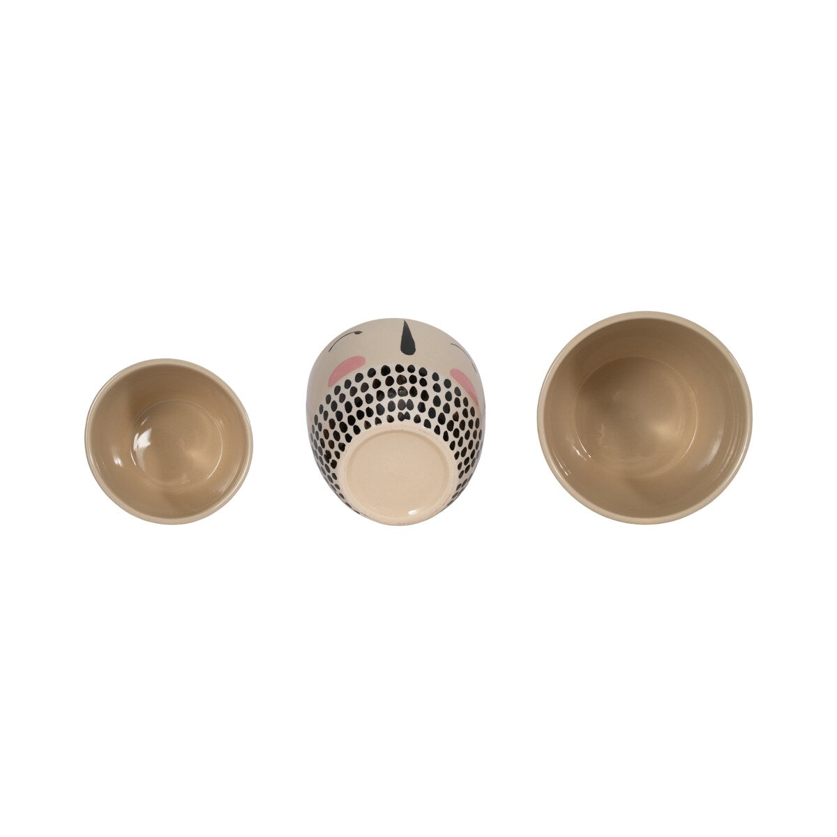 Modern Handmade Painted Face Ceramic Planters (Set of 3) - 8" x 8" x 7"