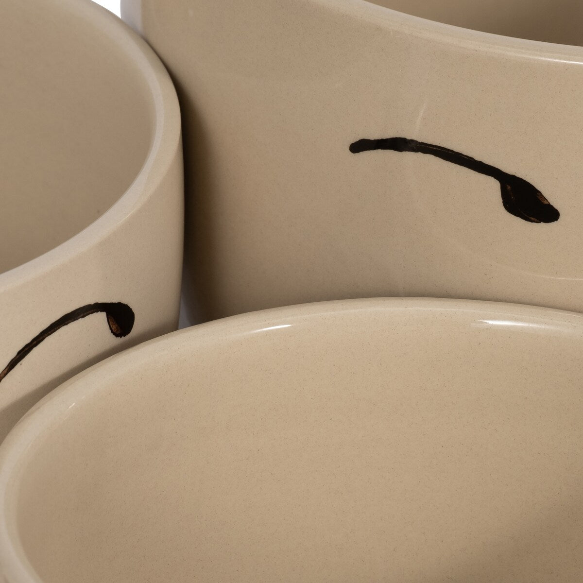 Modern Handmade Painted Face Ceramic Planters (Set of 3) - 8" x 8" x 7"
