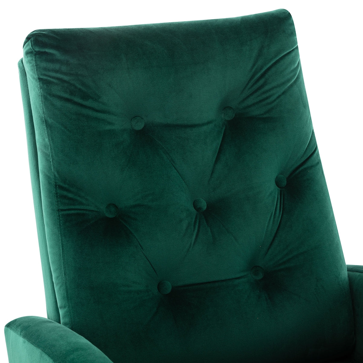 Modern High Back Armchair Baby Room Rocking Chair & Nursery Chair with Comfortable Rocker Fabric Padded Seat and Wood Leg