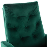 Modern High Back Armchair Baby Room Rocking Chair & Nursery Chair with Comfortable Rocker Fabric Padded Seat and Wood Leg