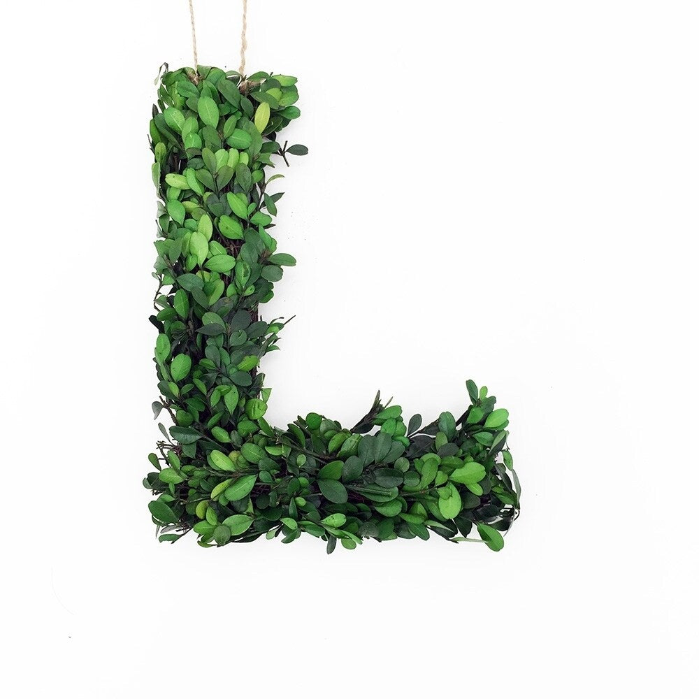 Modern Home 12-in. Boxwood Monogram Wreath Letters