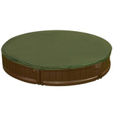 Modern Home 4ft Round All Weather Resistant Outdoor Sandbox Kit w/Cover, Durable All-Weather Circle Outdoor Play Box
