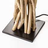 Modern Home Driftwood Nautical Wooden Table Lamp w/Block Base - Light for Seaside/Beach House/Ocean Theme Decor