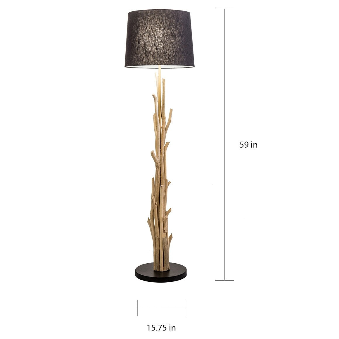 Modern Home Nautical Driftwood Branches Wooden Floor Lamp