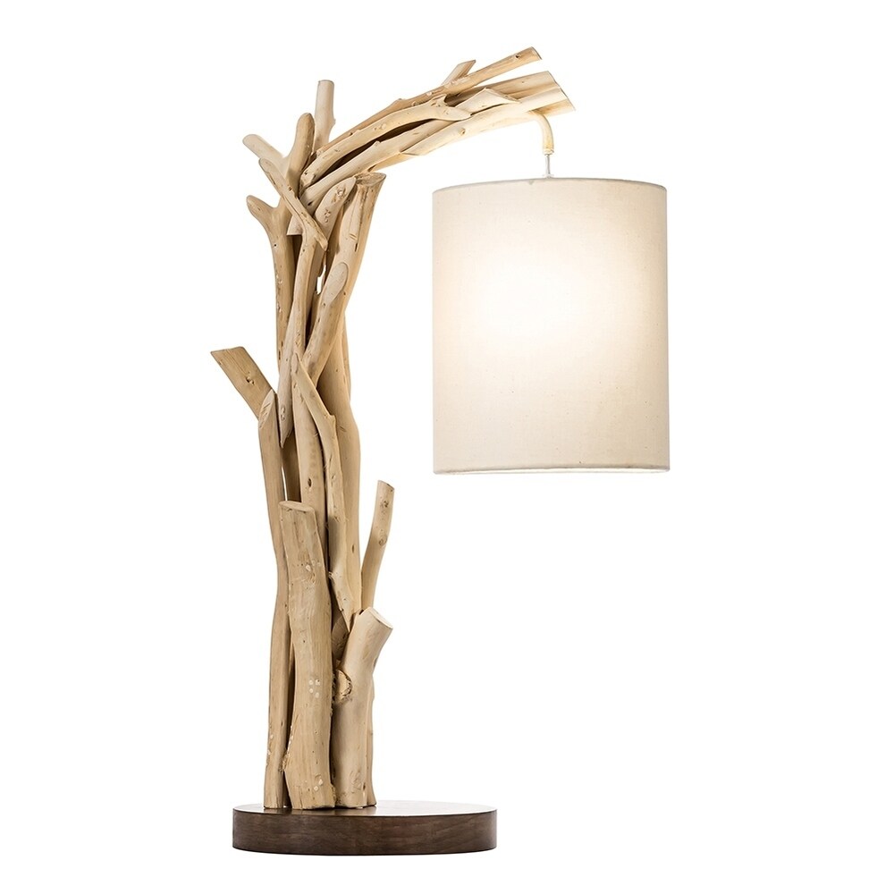 Modern Home Offset Driftwood Nautical Wooden Table Lamp