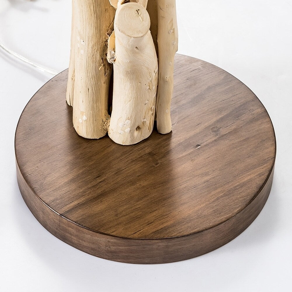 Modern Home Offset Driftwood Nautical Wooden Table Lamp