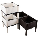 Modern Home Raised Planter Kit - Stackable Modular Flower/Garden Bed Kit - Stacking Sets for Home, Restaurant, Office, Garden