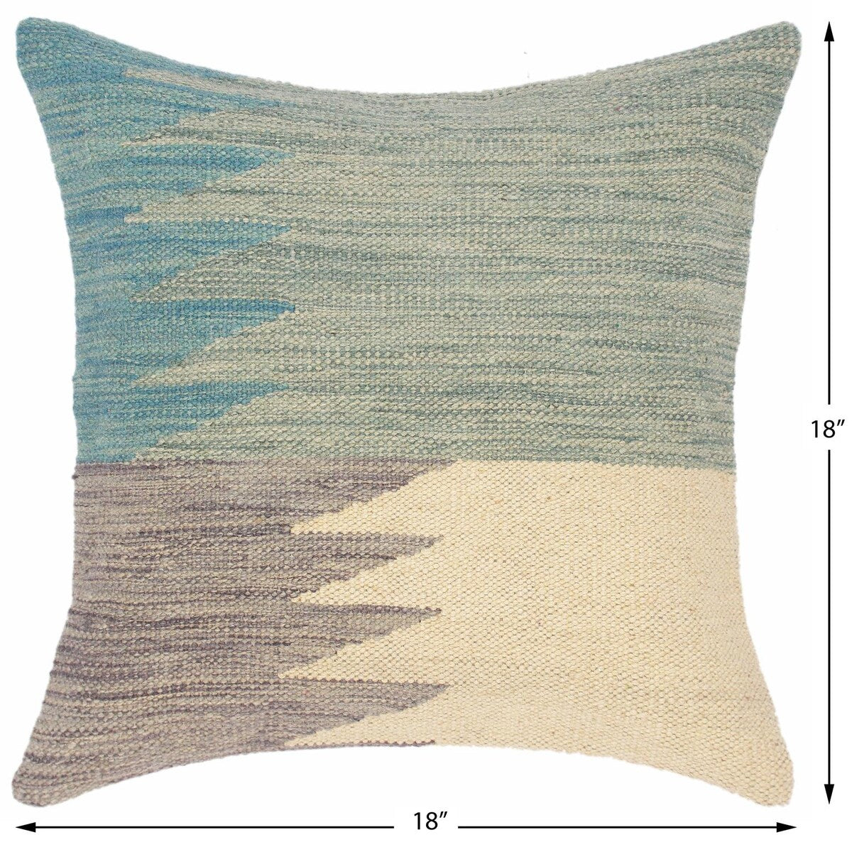 Modern Imogene Hand-Woven Turkish Kilim Pillow 18 in. x 18 in.