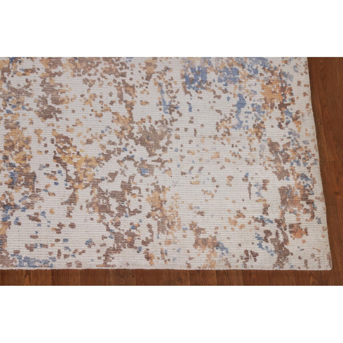 Modern Indian Abstract Area Rug Handmade Wool Carpet - 7'10"x 9'10"