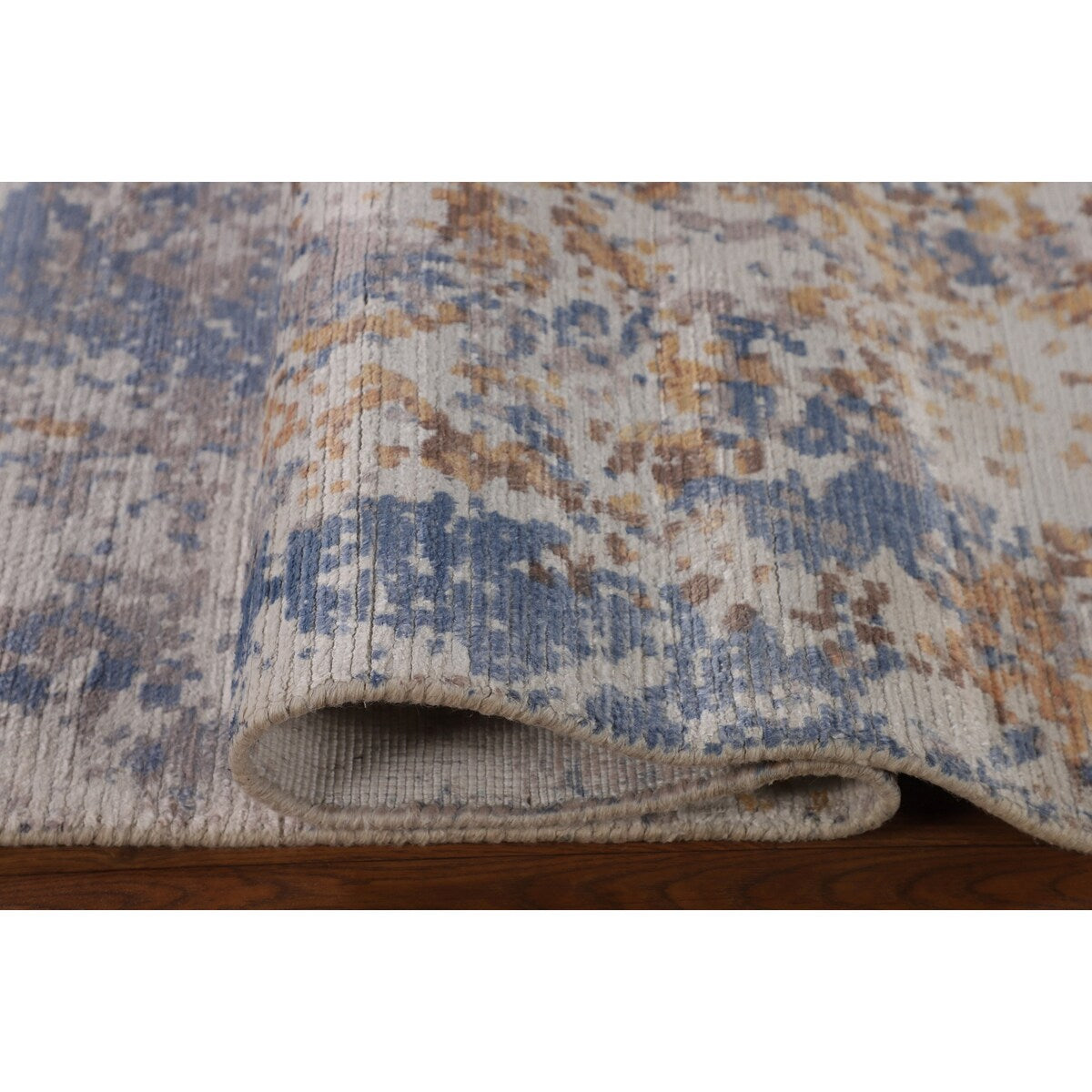 Modern Indian Abstract Area Rug Handmade Wool Carpet - 7'10"x 9'10"