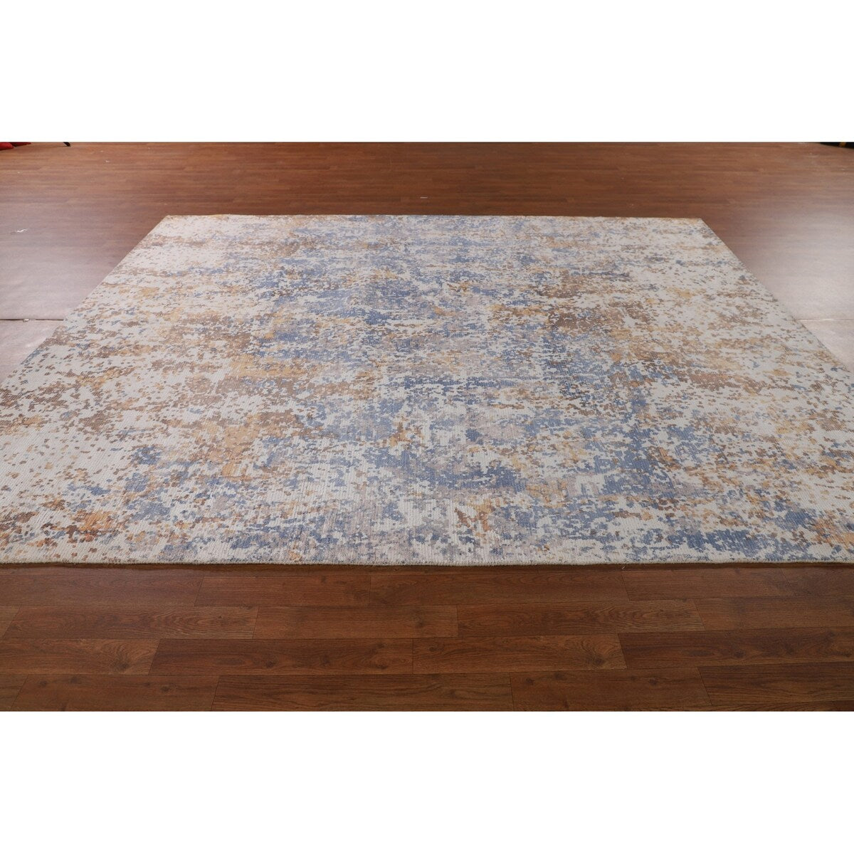 Modern Indian Abstract Area Rug Handmade Wool Carpet - 7'10"x 9'10"