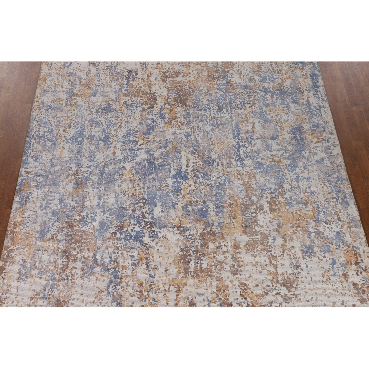 Modern Indian Abstract Area Rug Handmade Wool Carpet - 7'10"x 9'10"