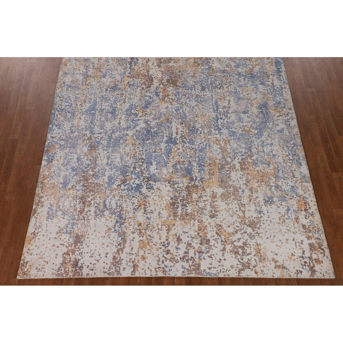 Modern Indian Abstract Area Rug Handmade Wool Carpet - 7'10"x 9'10"