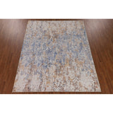 Modern Indian Abstract Area Rug Handmade Wool Carpet - 7'10"x 9'10"