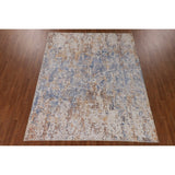 Modern Indian Abstract Area Rug Handmade Wool Carpet - 7'10"x 9'10"