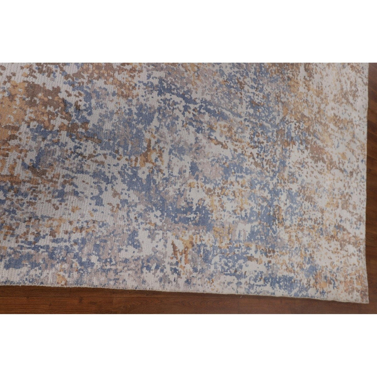 Modern Indian Abstract Area Rug Handmade Wool Carpet - 7'10"x 9'10"