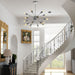 Modern Industrial 18 Lights Sputnik Chandelier with Adjustable Rods for Kitchen, Dining Room, Bedroom, Living Room, Hallway