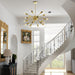 Modern Industrial 18 Lights Sputnik Chandelier with Adjustable Rods for Kitchen, Dining Room, Bedroom, Living Room, Hallway