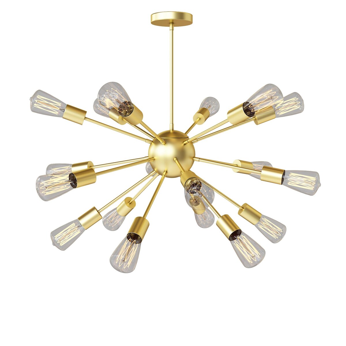 Modern Industrial 18 Lights Sputnik Chandelier with Adjustable Rods for Kitchen, Dining Room, Bedroom, Living Room, Hallway