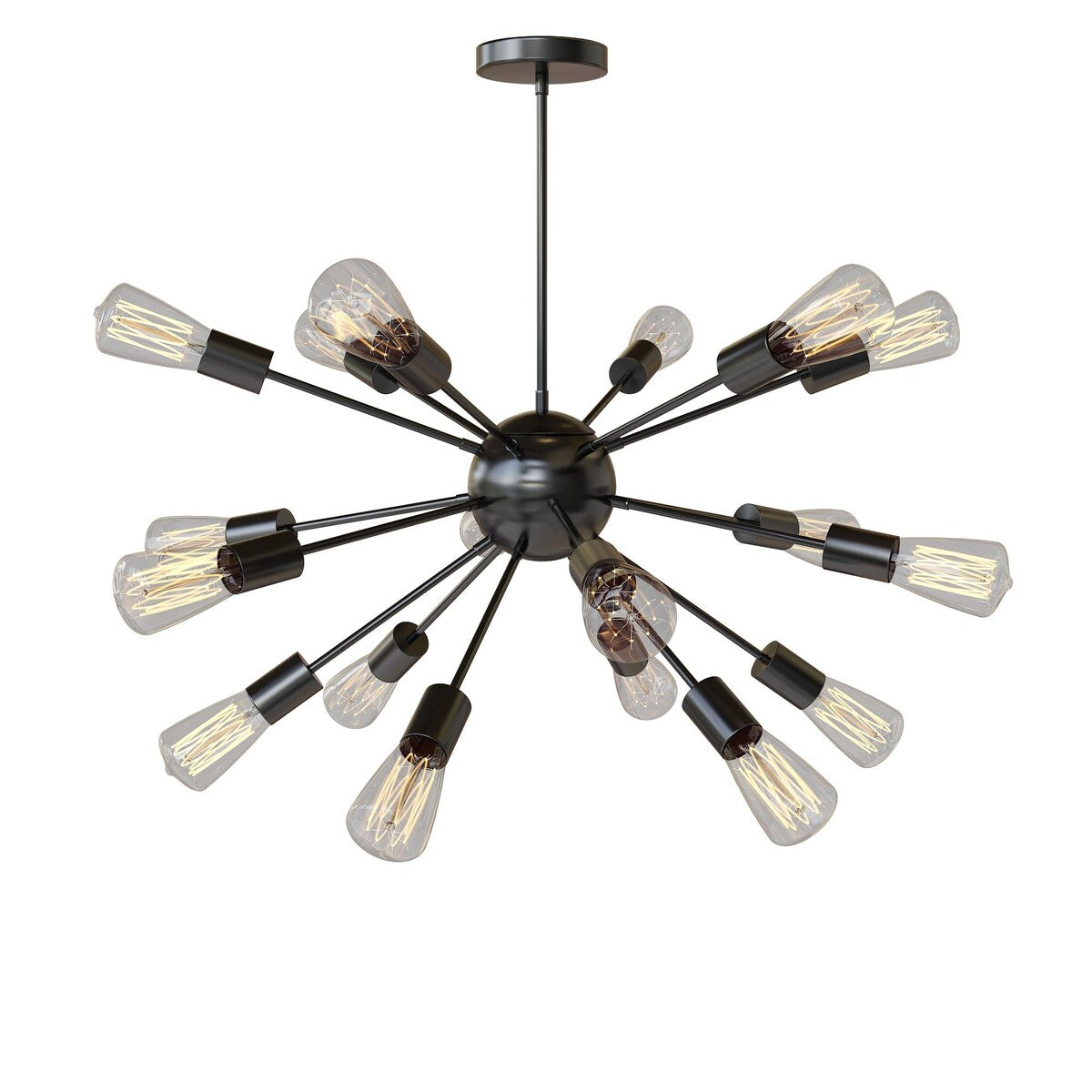 Modern Industrial 18 Lights Sputnik Chandelier with Adjustable Rods for Kitchen, Dining Room, Bedroom, Living Room, Hallway