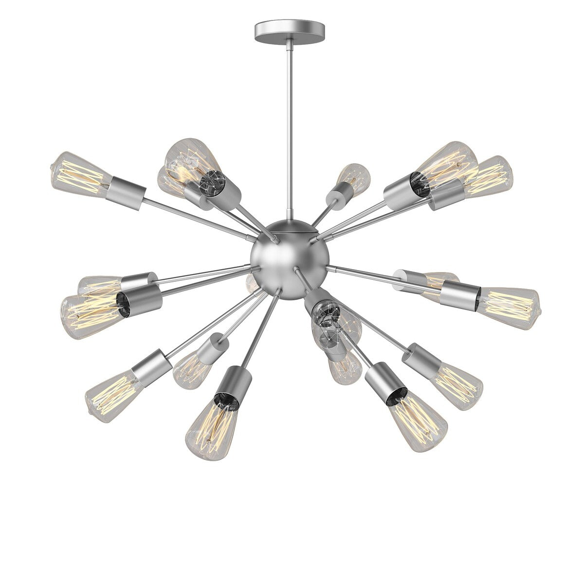 Modern Industrial 18 Lights Sputnik Chandelier with Adjustable Rods for Kitchen, Dining Room, Bedroom, Living Room, Hallway