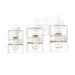 Modern Industrial 3-Light Bathroom Vanity Light with Clear Glass,White or Black and Gold Finish