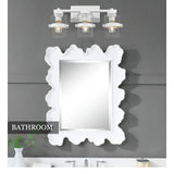 Modern Industrial 3-Light Bathroom Vanity Light with Clear Glass,White or Black and Gold Finish