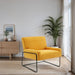 Modern Industrial Style Accent Arm Chair with Metal Frame, High Density Soft Single Lounge Chairs for Living Room, Black