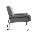 Modern Industrial Style Accent Arm Chair with Metal Frame, High Density Soft Single Lounge Chairs for Living Room, Black