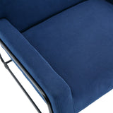 Modern Industrial Style Accent Arm Chair with Metal Frame, High Density Soft Single Lounge Chairs for Living Room, Black