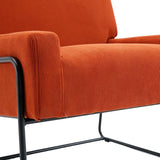 Modern Industrial Style Accent Arm Chair with Metal Frame, High Density Soft Single Lounge Chairs for Living Room, Black