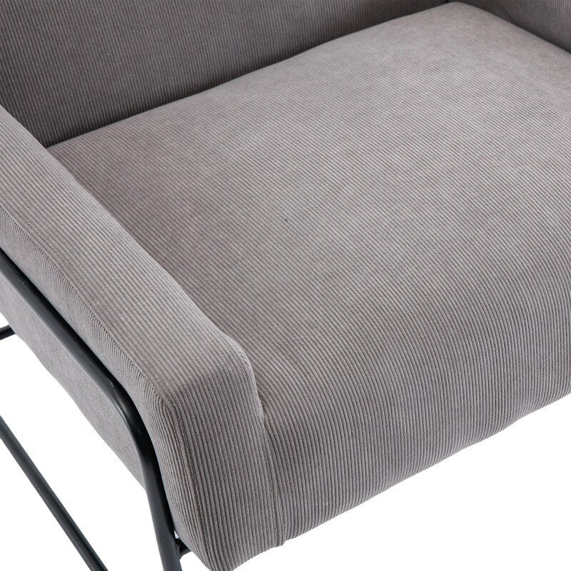 Modern Industrial Style Accent Arm Chair with Metal Frame, High Density Soft Single Lounge Chairs for Living Room, Black
