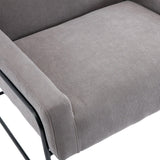 Modern Industrial Style Accent Arm Chair with Metal Frame, High Density Soft Single Lounge Chairs for Living Room, Black