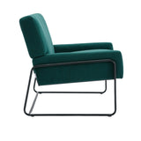Modern Industrial Style Accent Arm Chair with Metal Frame, High Density Soft Single Lounge Chairs for Living Room, Black