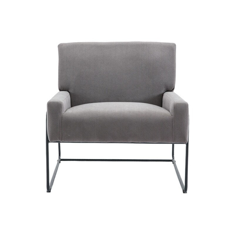 Modern Industrial Style Accent Arm Chair with Metal Frame, High Density Soft Single Lounge Chairs for Living Room, Black
