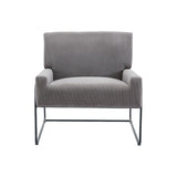 Modern Industrial Style Accent Arm Chair with Metal Frame, High Density Soft Single Lounge Chairs for Living Room, Black