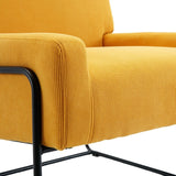 Modern Industrial Style Accent Arm Chair with Metal Frame, High Density Soft Single Lounge Chairs for Living Room, Black