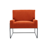 Modern Industrial Style Accent Arm Chair with Metal Frame, High Density Soft Single Lounge Chairs for Living Room, Black