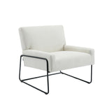 Modern Industrial Style Accent Arm Chair with Metal Frame, High Density Soft Single Lounge Chairs for Living Room, Black