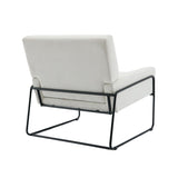 Modern Industrial Style Accent Arm Chair with Metal Frame, High Density Soft Single Lounge Chairs for Living Room, Black