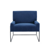 Modern Industrial Style Accent Arm Chair with Metal Frame, High Density Soft Single Lounge Chairs for Living Room, Black